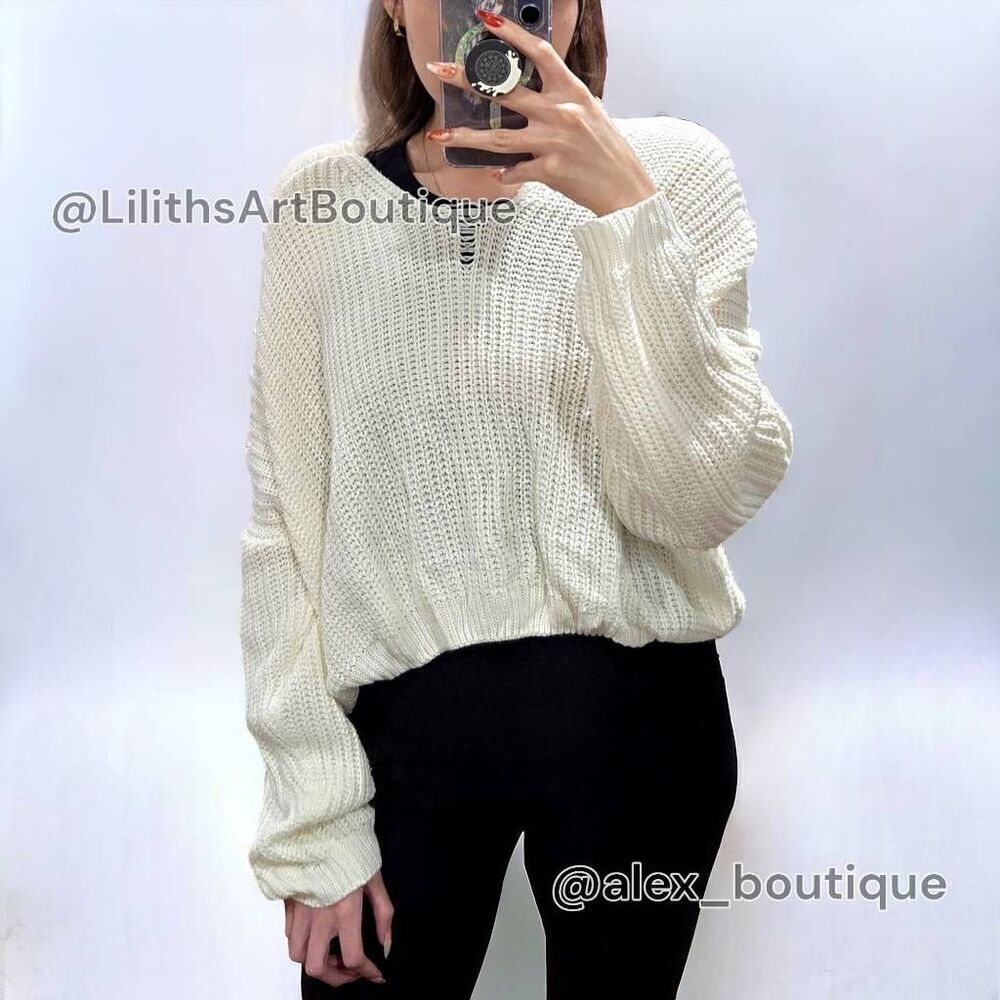Windsor Oversized Knit Sweater(J009)-Size L for Women